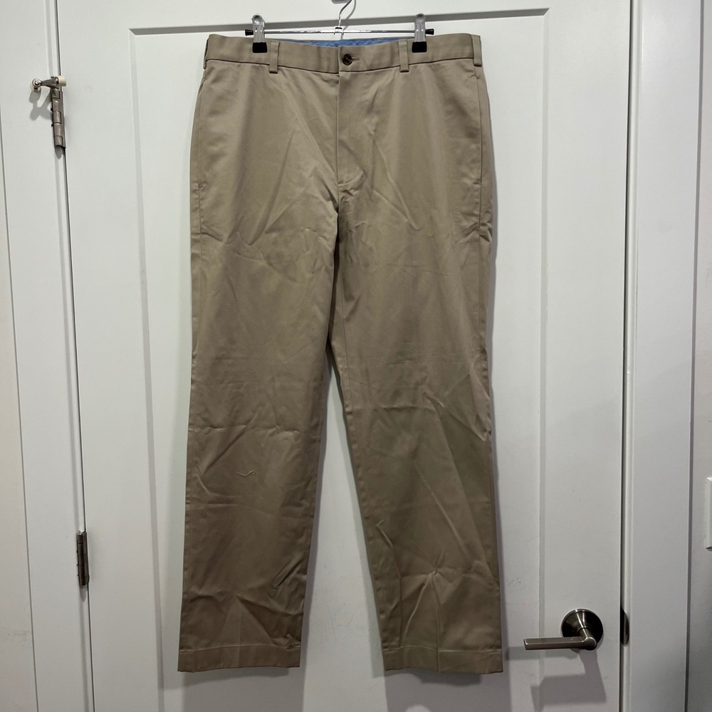 Brooks Brothers Advantage Chino Stretch Clark Fit Khaki Pants W34 L30 Mens
